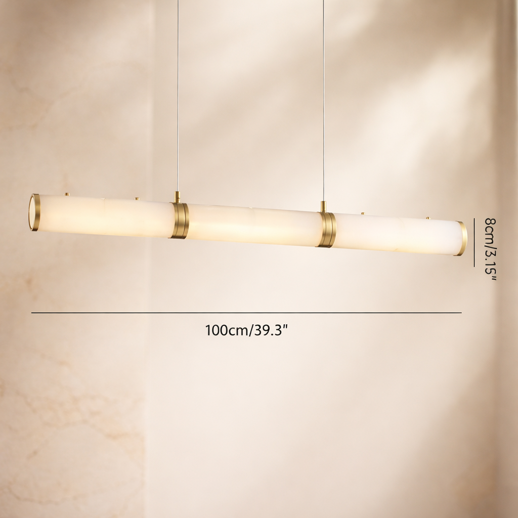 Solvera — Suspension barre LED dorée linéaire