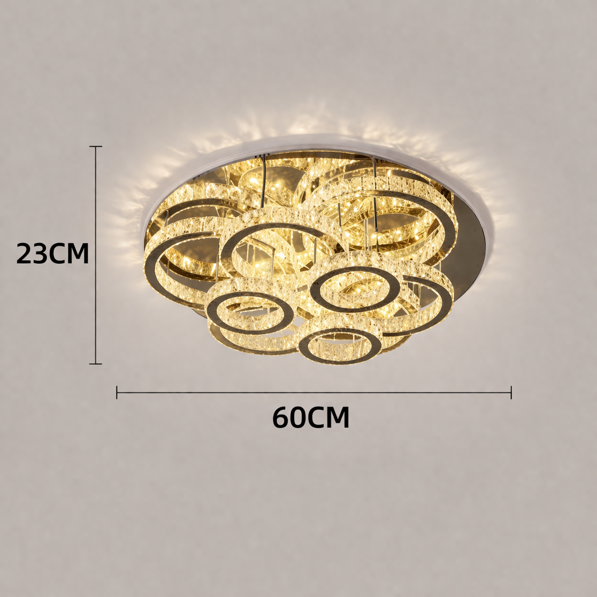Solvane — Plafonnier LED en cristal doré