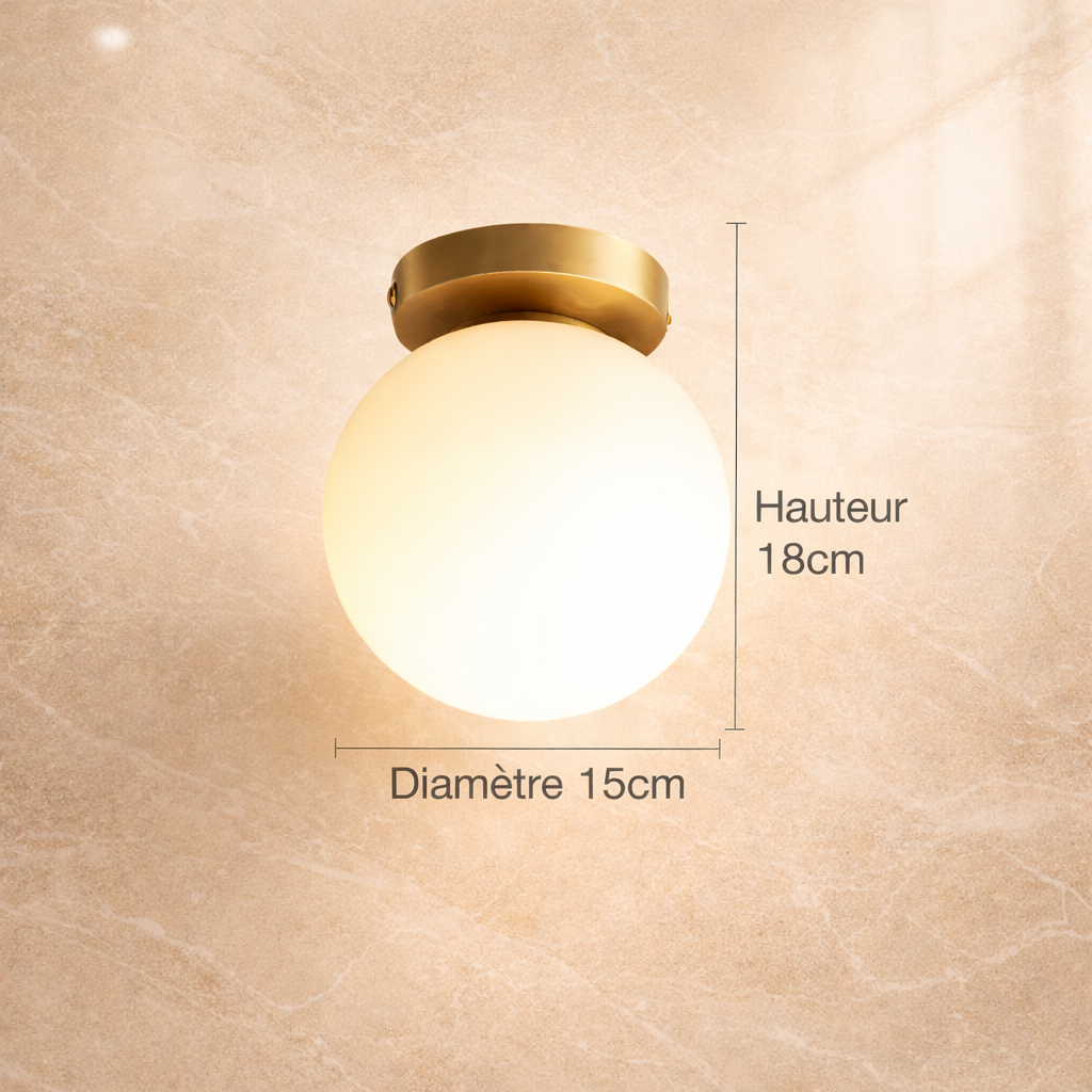 Lunetta — Plafonnier rond en verre opalin