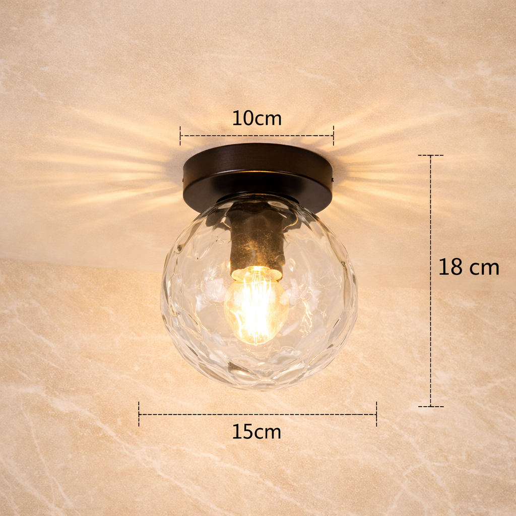 Lunetta — Plafonnier rond en verre opalin