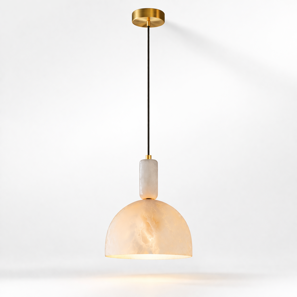 Calvina — Suspension cloche en marbre blanc