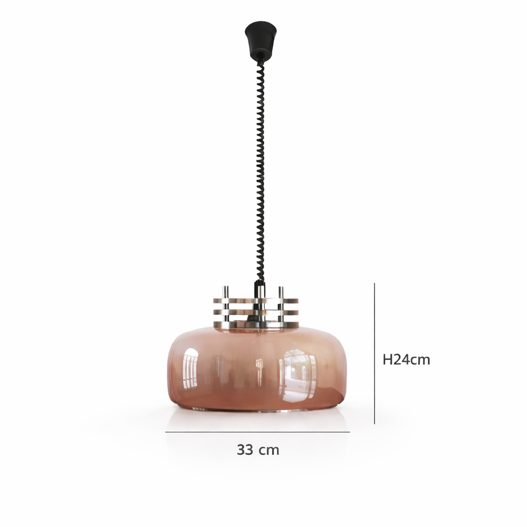 Ambrine — Suspension vintage en verre ambré