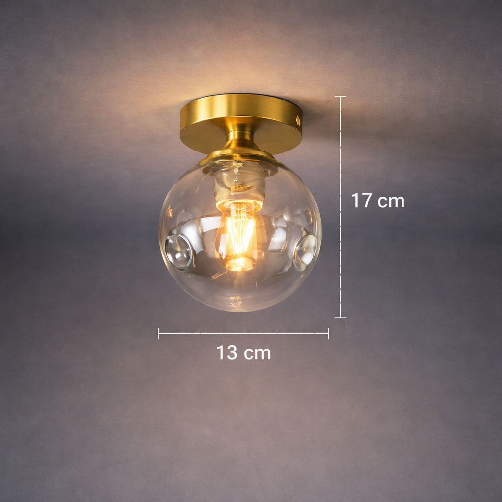 Lunetta — Plafonnier rond en verre opalin