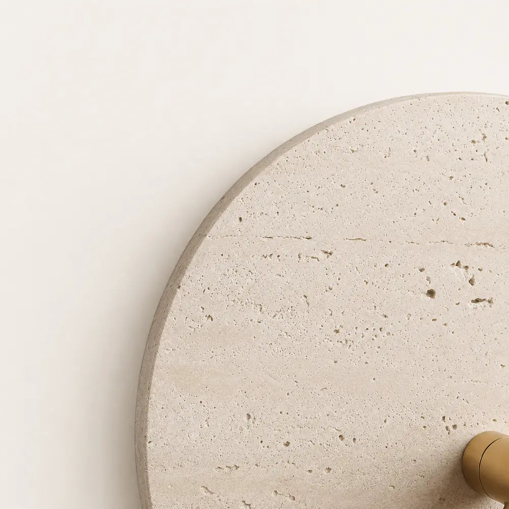 Askel — Applique en travertin et bois orientable