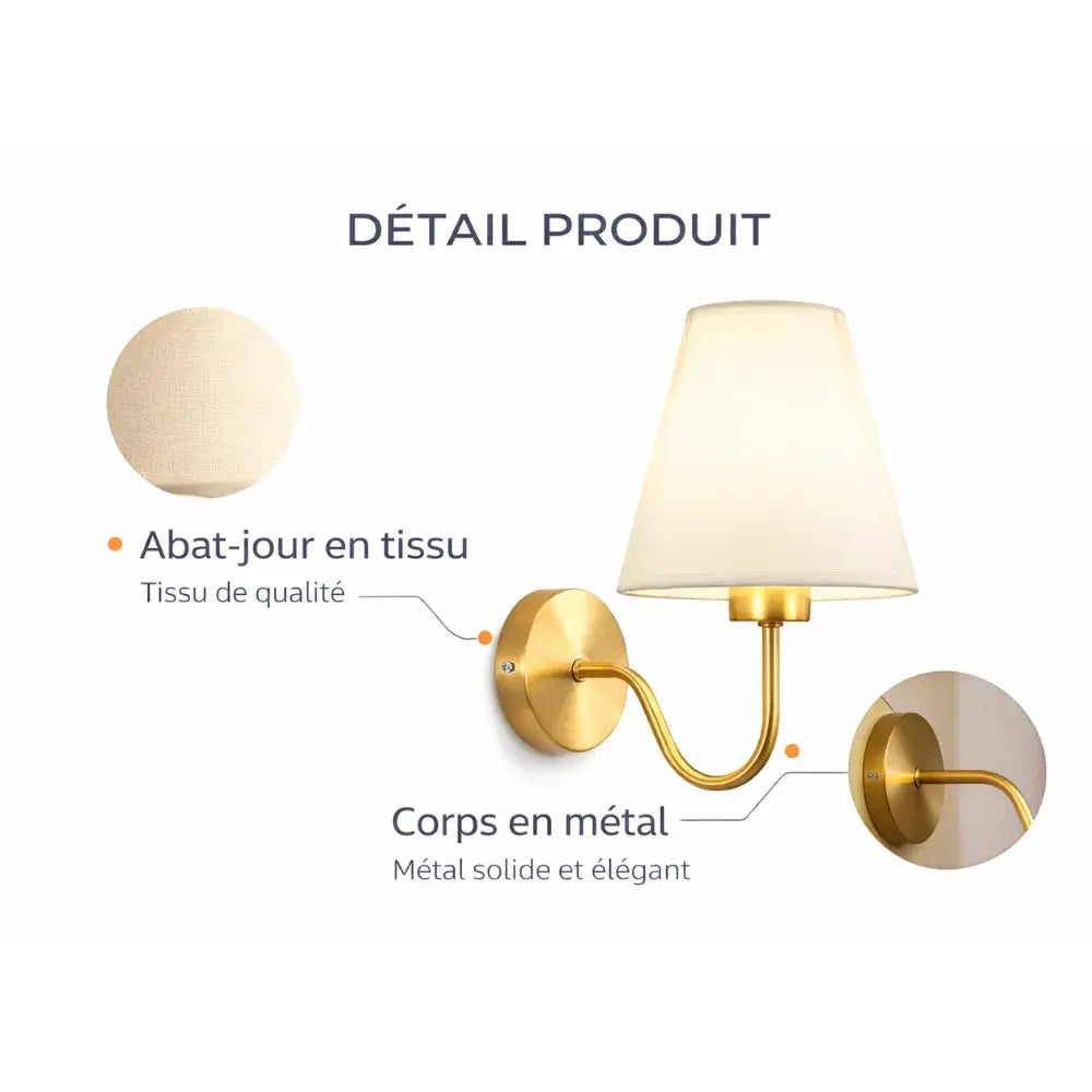 Saëla — Applique murale vintage en métal et tissu