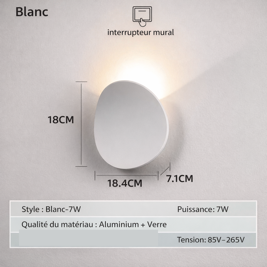Lunara — Applique murale ronde diffusante