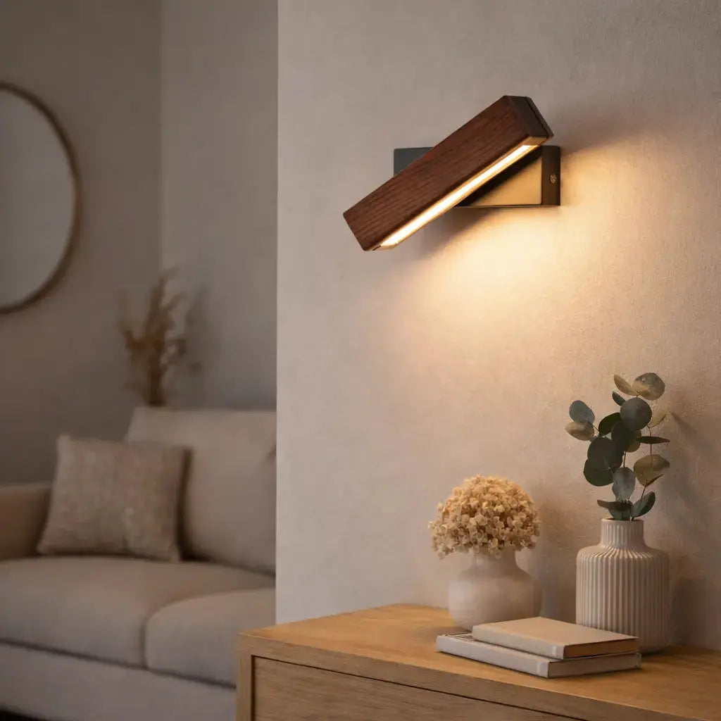 Ornéa — Applique murale LED en bois de noyer