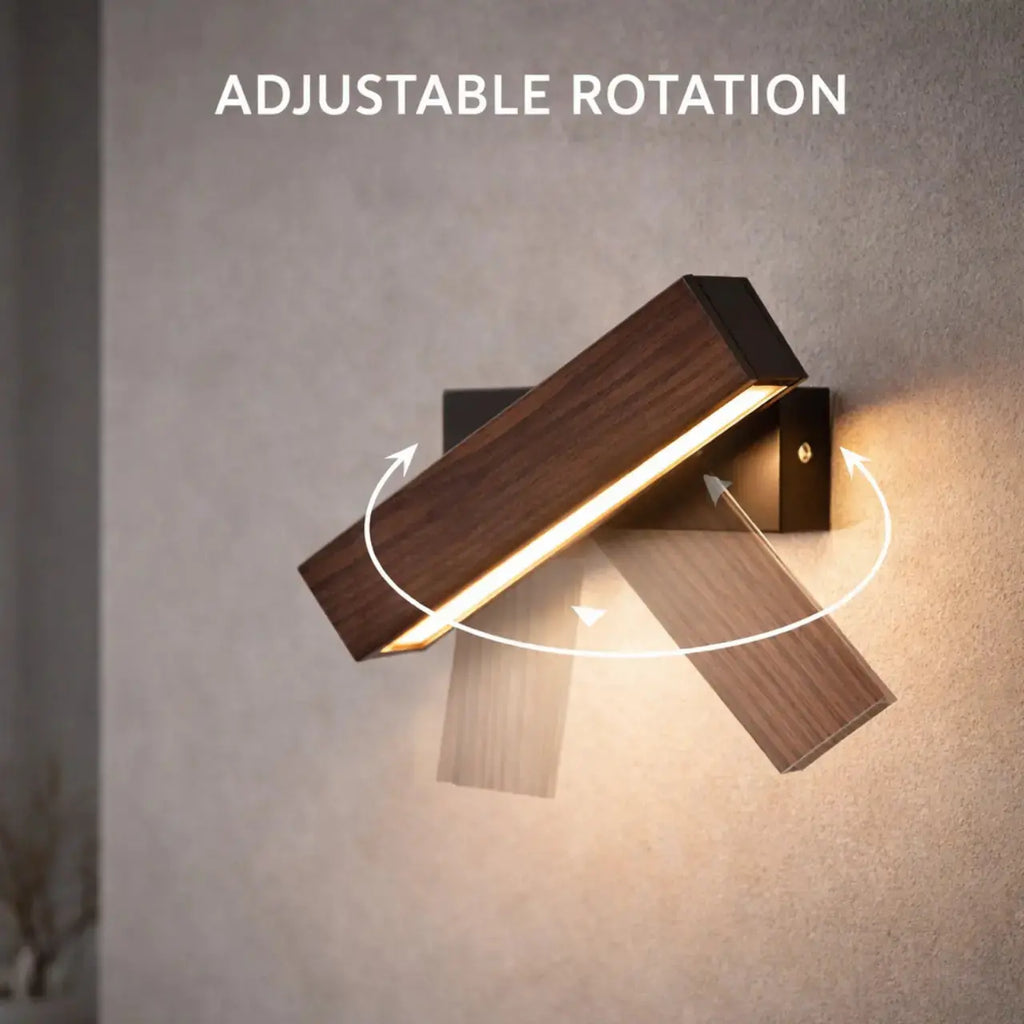 Ornéa — Applique murale LED en bois de noyer