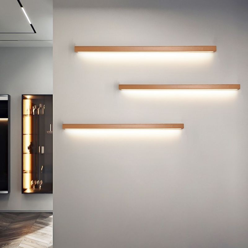 Applique de Miroir Linéaire en Bois Naturel – Modèle Tanéa (DIMOREE)