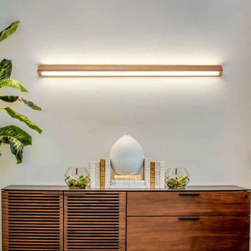 Applique de Miroir Linéaire en Bois Naturel – Modèle Tanéa (DIMOREE)
