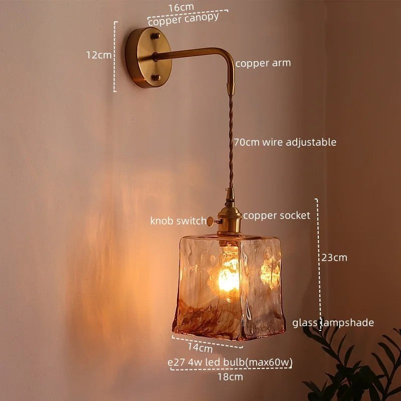 Applique Murale en Verre Ambré Texturé – Modèle Ambrosine (DIMOREE)