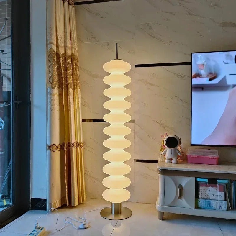 Lampadaire Scandinave en Acrylique Ivoire – Modèle Akéra (DIMOREE)
