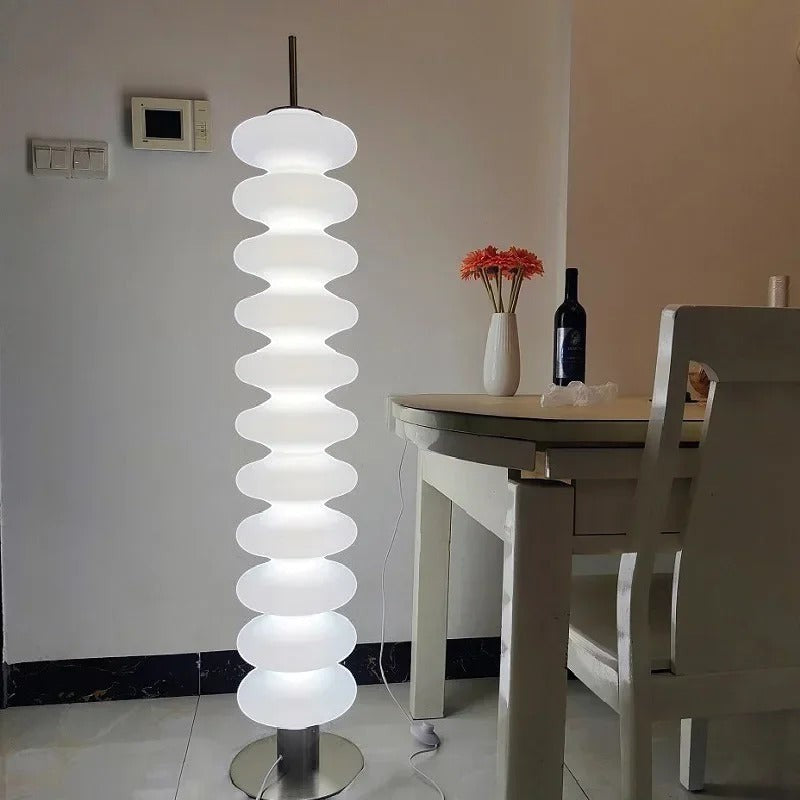 Lampadaire Scandinave en Acrylique Ivoire – Modèle Akéra (DIMOREE)