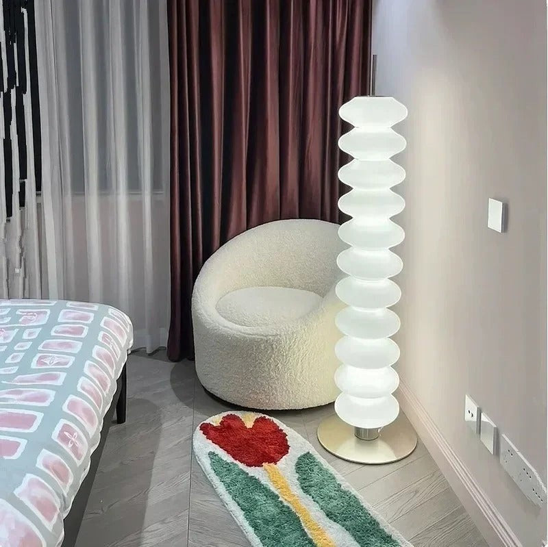 Lampadaire Scandinave en Acrylique Ivoire – Modèle Akéra (DIMOREE)