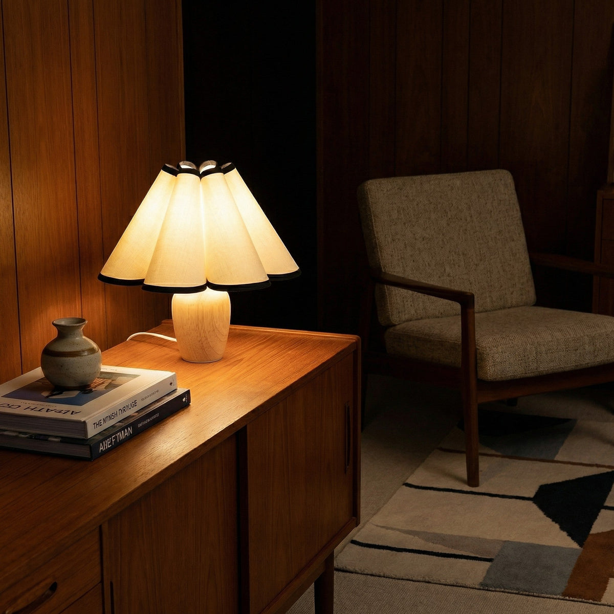 Lampe à Poser avec Abat-Jour Plissé – Modèle Séraphine (DIMOREE)