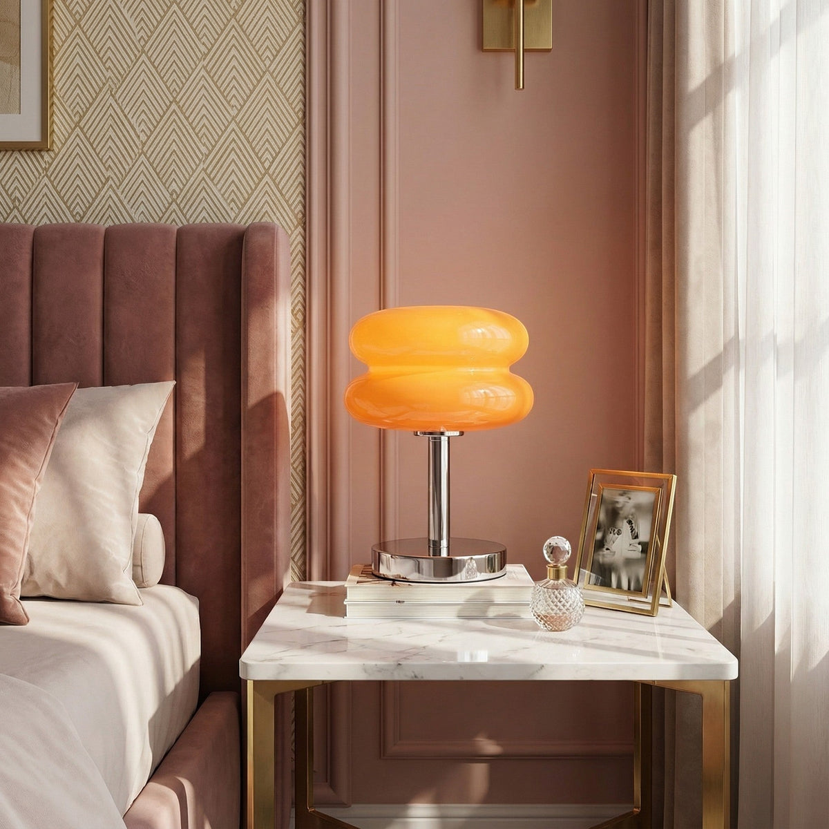 Lampe à Poser Macaron en Verre Soufflé – Modèle Kaïa (DIMOREE)