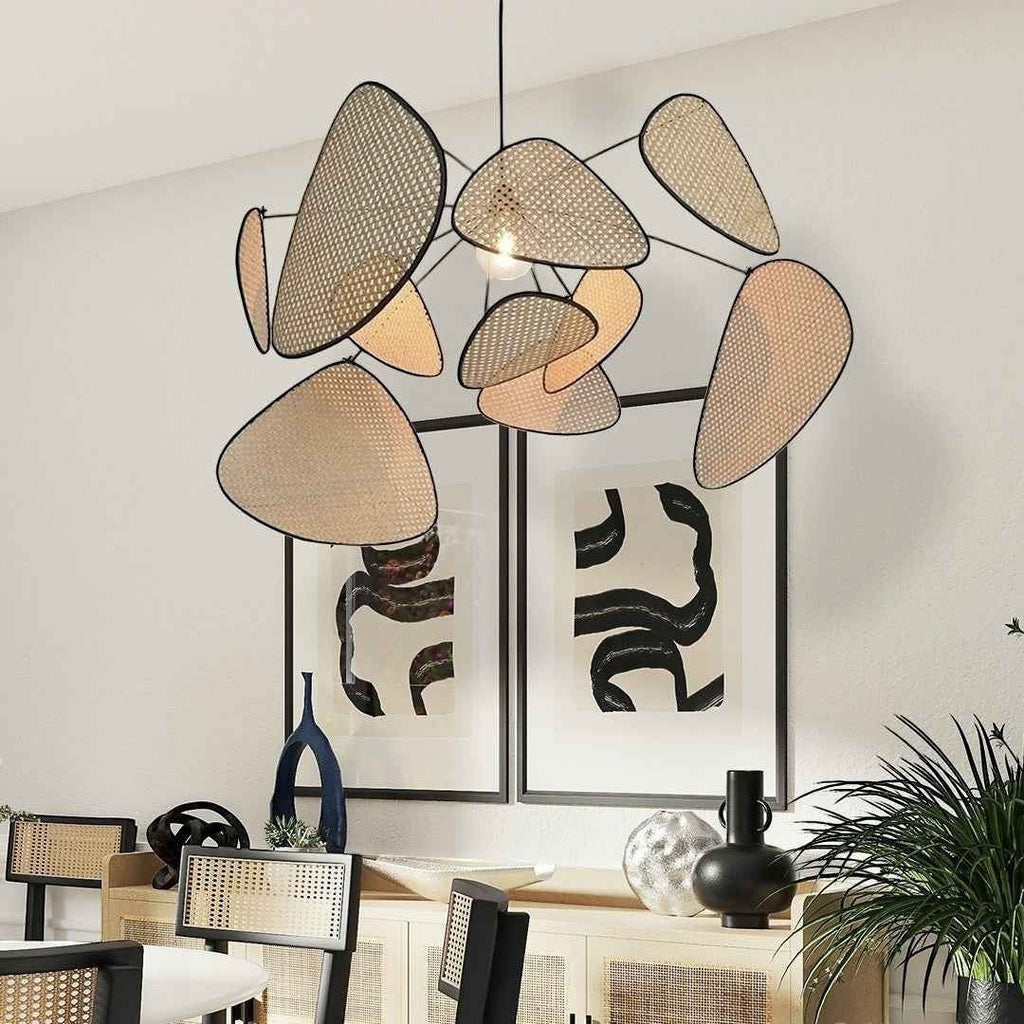 Lustre Bohème en Bambou Tressé Naturel – Modèle Cannella (DIMOREE)