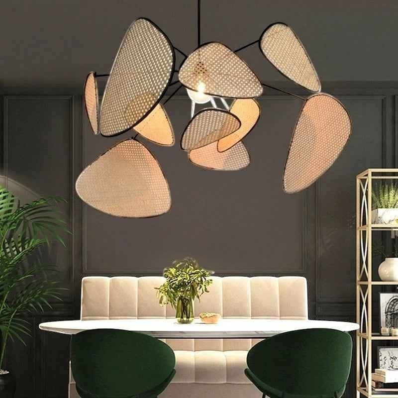 Lustre Bohème en Bambou Tressé Naturel – Modèle Cannella (DIMOREE)