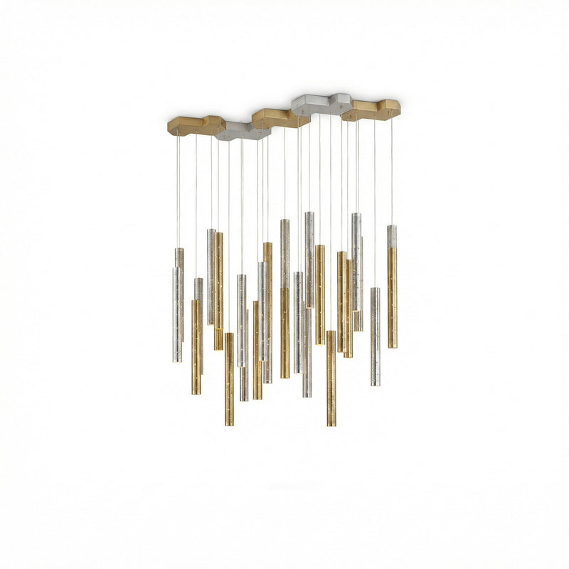 Riviana — Lustre moderne à tubes d'acier verticaux