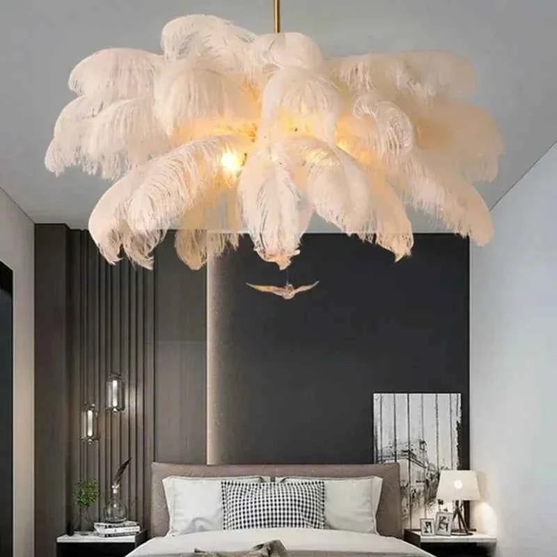 Lustre Sculptural en Plumes Naturelles – Modèle Véronia (DIMOREE)