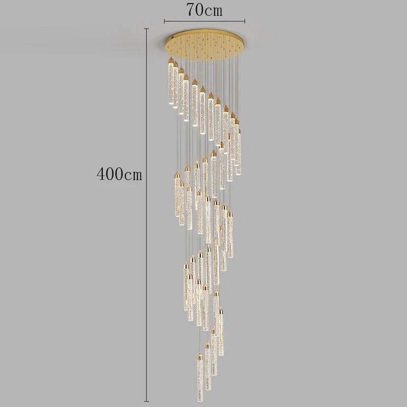 Lustre en Spirale pour Grande Hauteur – Modèle Elicéa (DIMOREE)