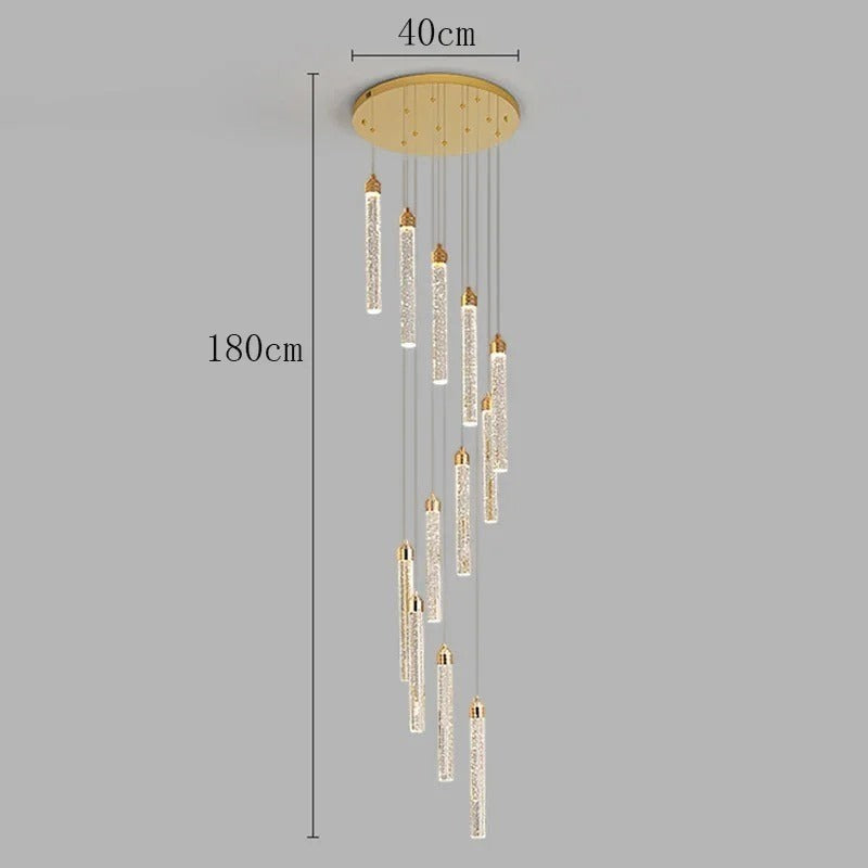 Lustre en Spirale pour Grande Hauteur – Modèle Elicéa (DIMOREE)