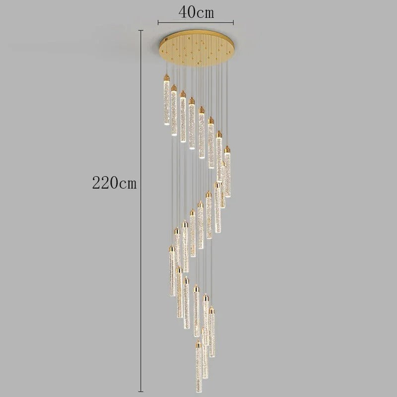 Lustre en Spirale pour Grande Hauteur – Modèle Elicéa (DIMOREE)