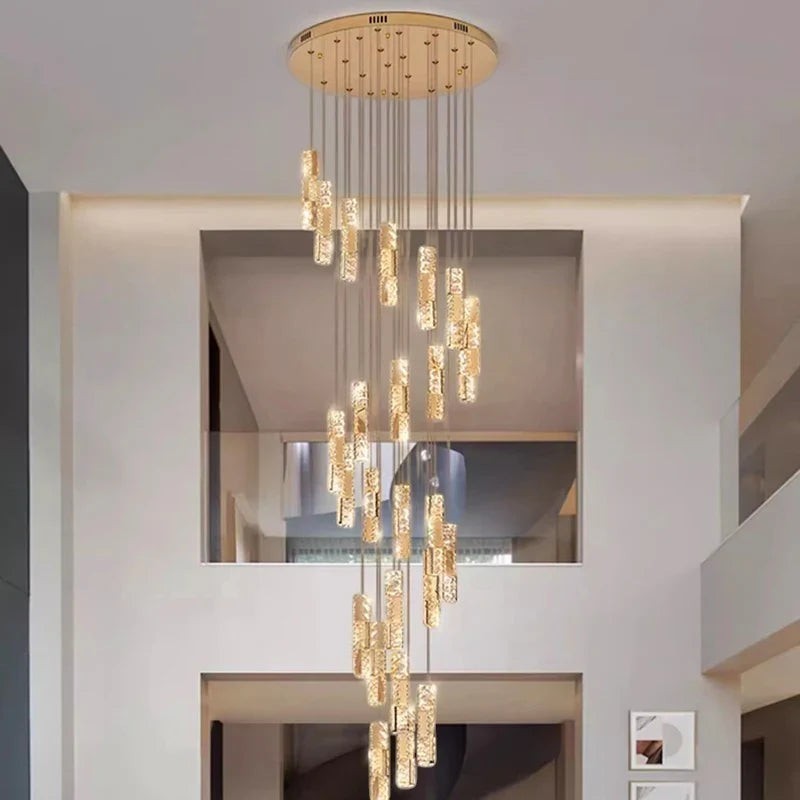 Lustre en Spirale pour Grande Hauteur – Modèle Elicéa (DIMOREE)