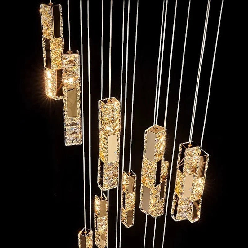 Lustre en Spirale pour Grande Hauteur – Modèle Elicéa (DIMOREE)