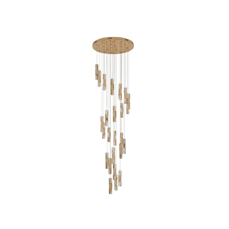 Elicéa — Lustre en spirale pour grande hauteur