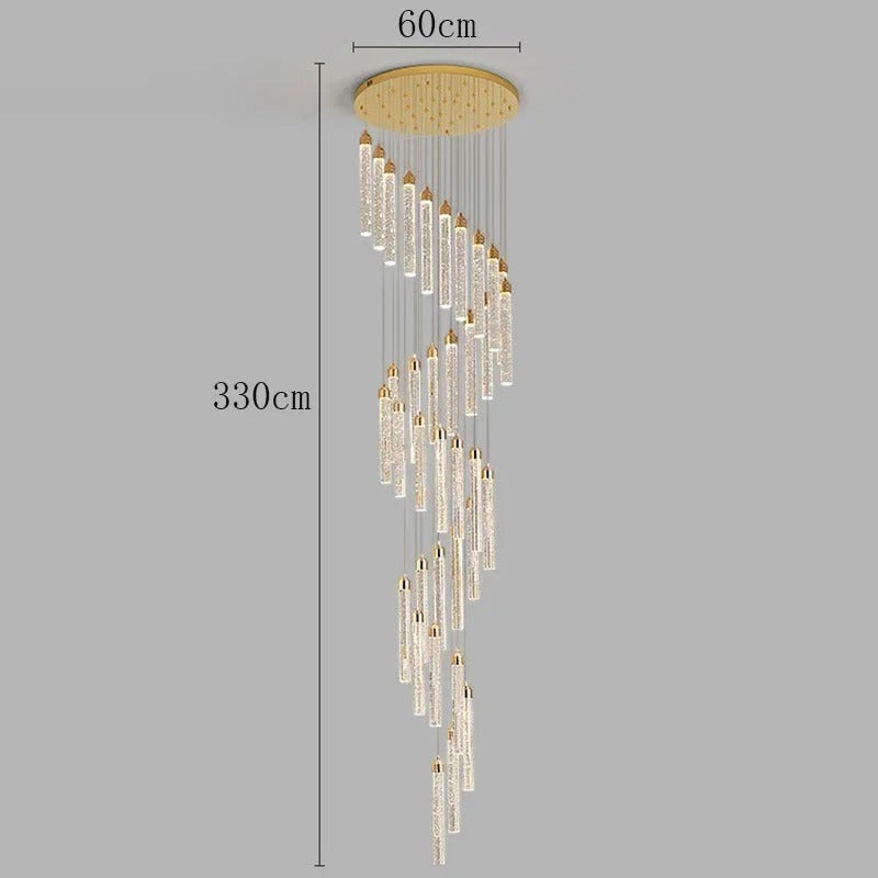 Lustre en Spirale pour Grande Hauteur – Modèle Elicéa (DIMOREE)
