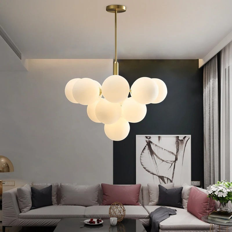 Lustre Design en Verre Soufflé pour Salon – Modèle Soffia (DIMOREE)
