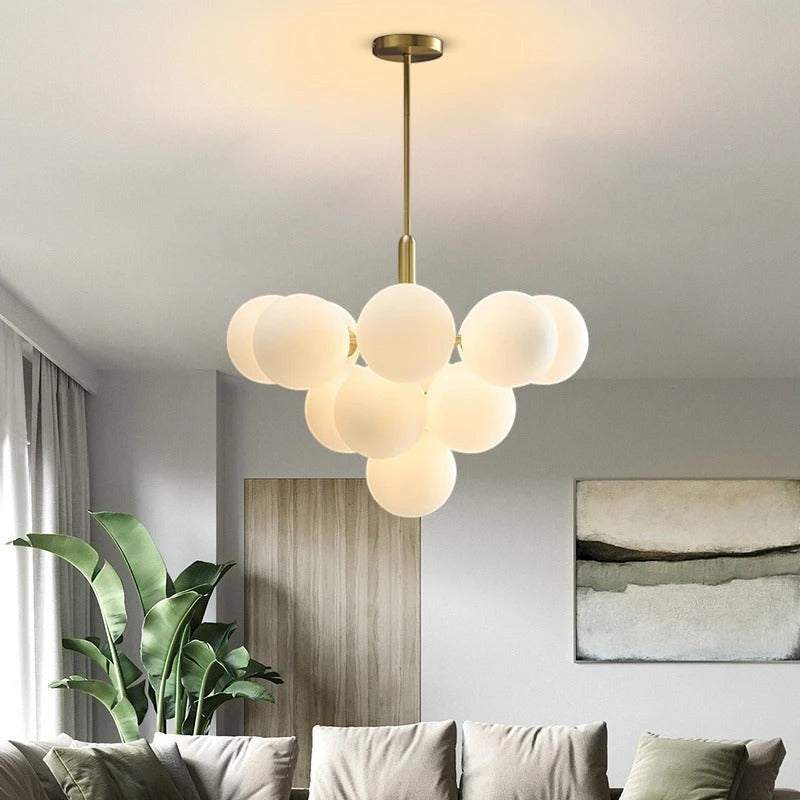 Lustre Design en Verre Soufflé pour Salon – Modèle Soffia (DIMOREE)