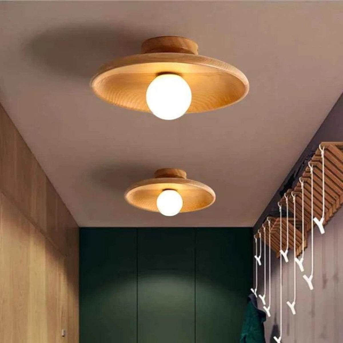 Plafonnier en Bois pour Couloir et Escalier – Modèle Vestria (DIMOREE)