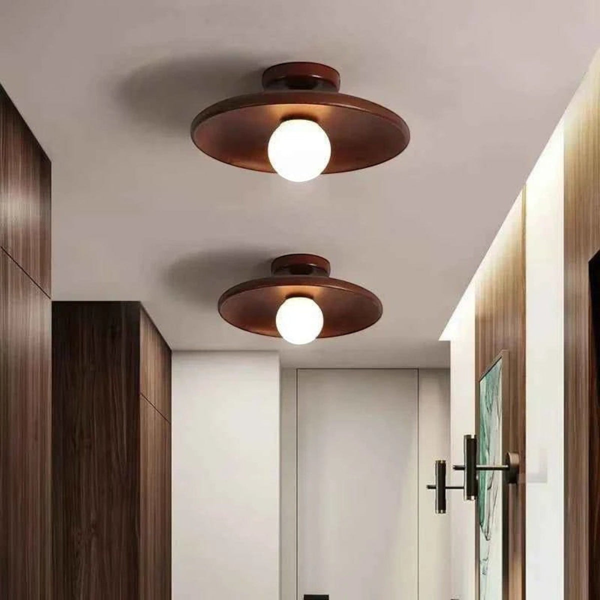 Plafonnier en Bois pour Couloir et Escalier – Modèle Vestria (DIMOREE)