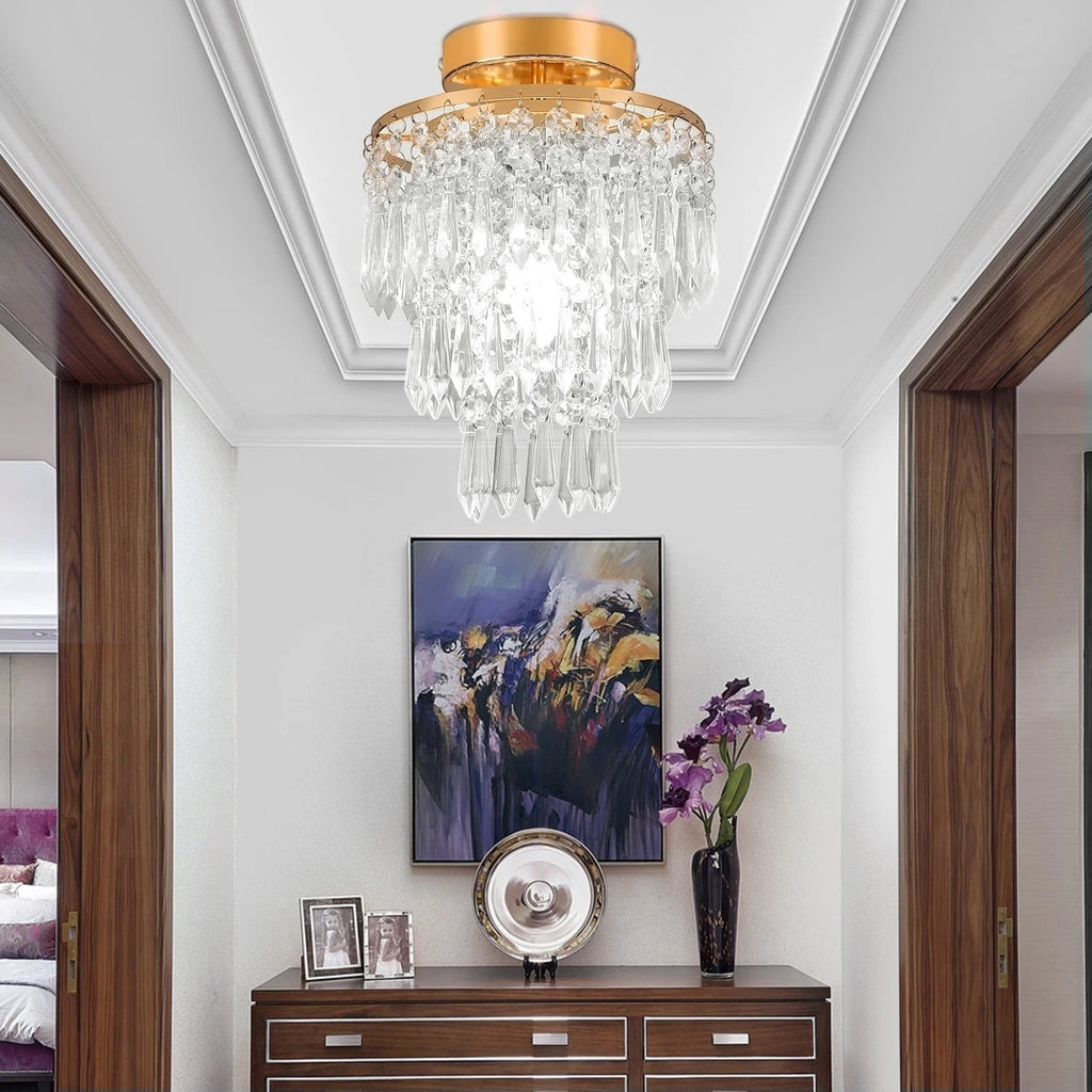 Plafonnier Rond en Cristal pour Salon – Modèle Iridia (DIMOREE)