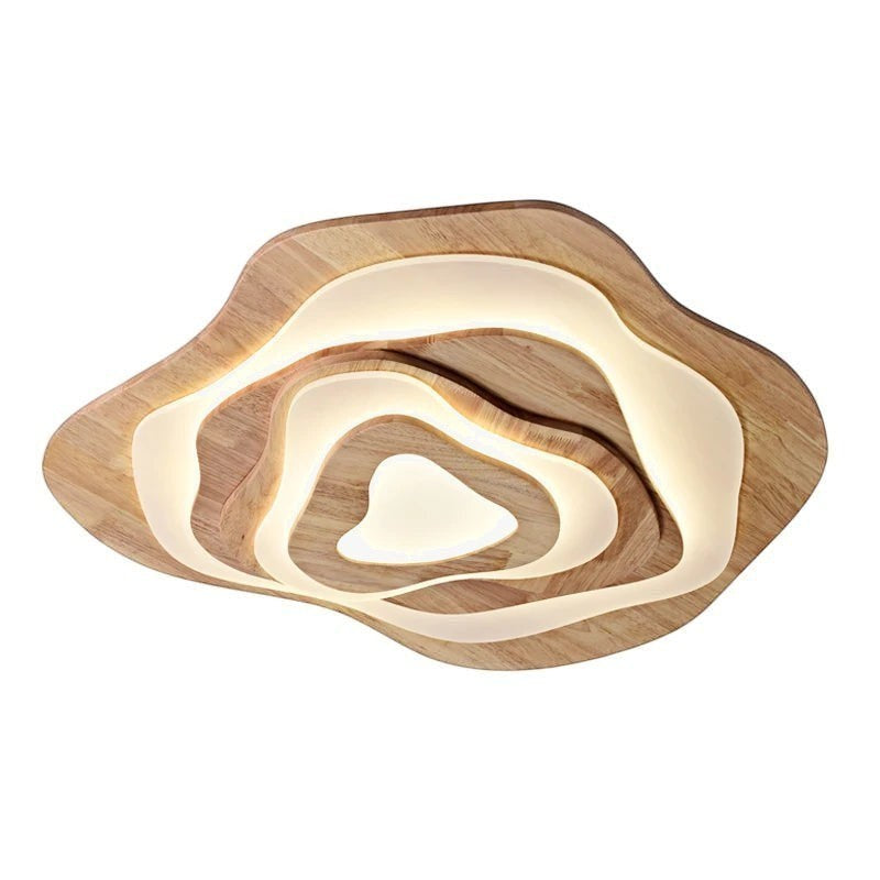 Plafonnier LED Nuage en Bois Véritable – Modèle Nubéa (DIMOREE)