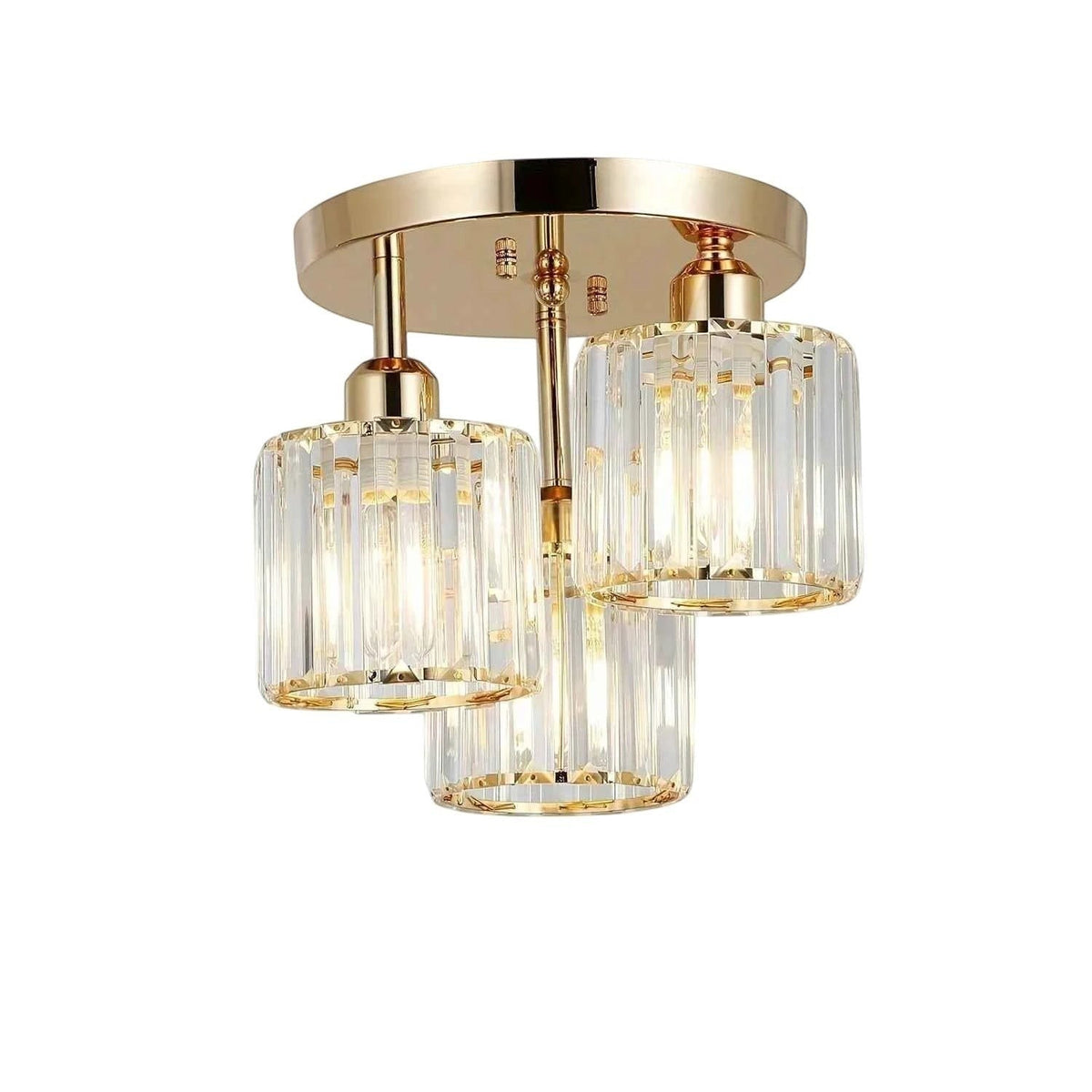 Plafonnier en Cristal et Fer 3 Feux – Modèle Camélia (DIMOREE)