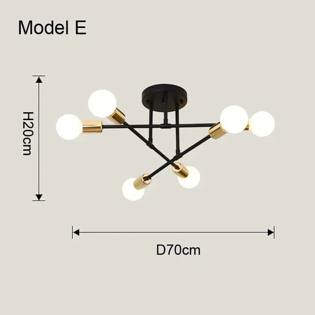 Plafonnier Nordique Minimaliste en Fer – Modèle Nolvéa (DIMOREE)