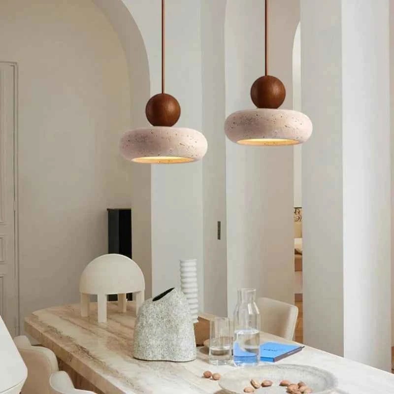 Suspension Bois et Pierre Naturelle – Modèle Rocalia (DIMOREE)