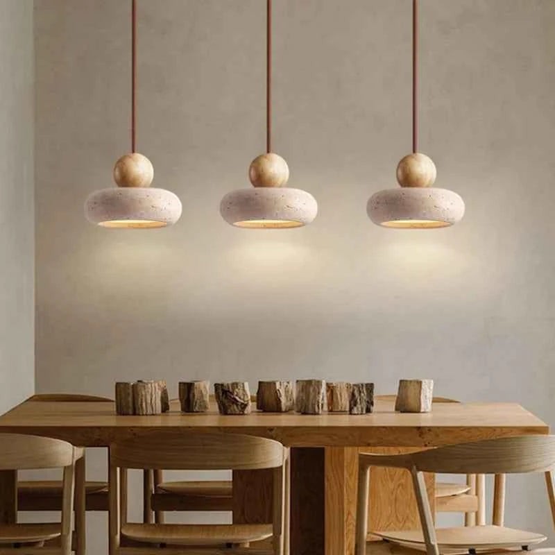 Suspension Bois et Pierre Naturelle – Modèle Rocalia (DIMOREE)