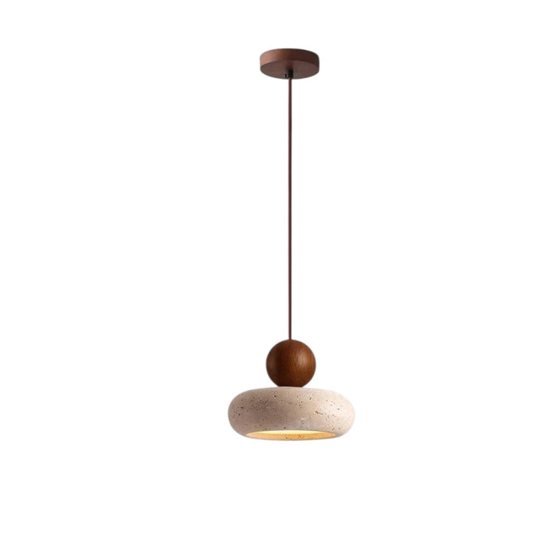Rocalia — Suspension en bois et pierre naturelle