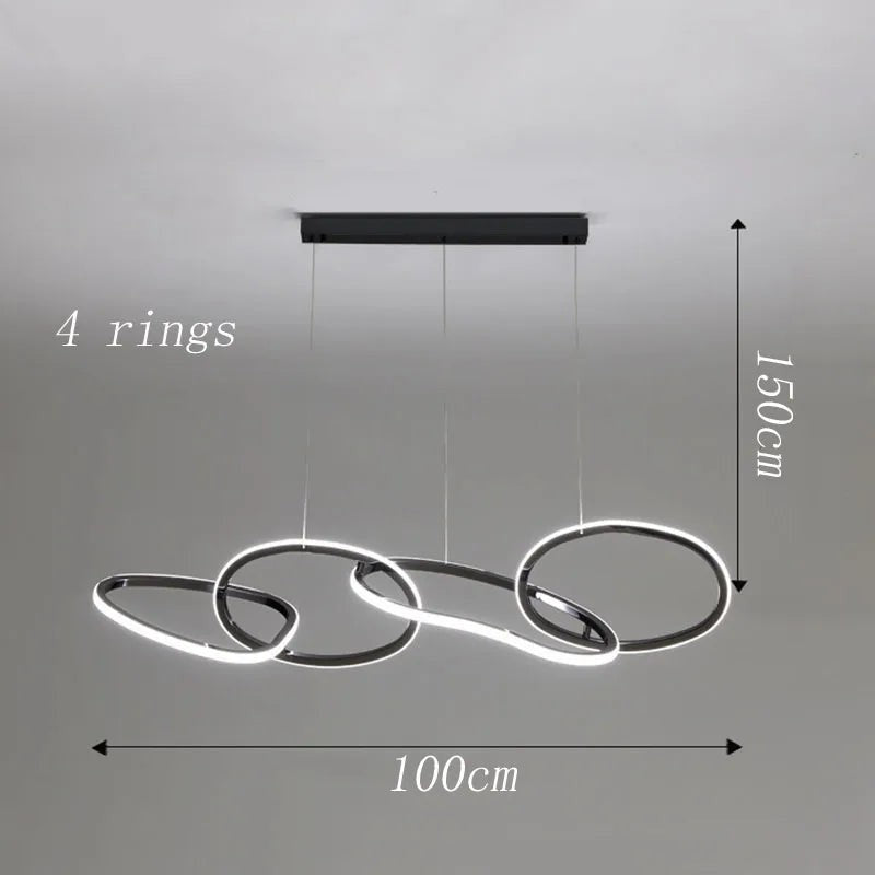 Grande Suspension à Anneaux LED Dimmable – Modèle Orbina (DIMOREE)