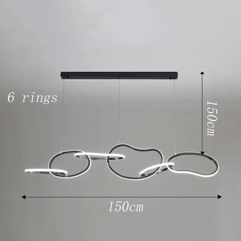 Grande Suspension à Anneaux LED Dimmable – Modèle Orbina (DIMOREE)
