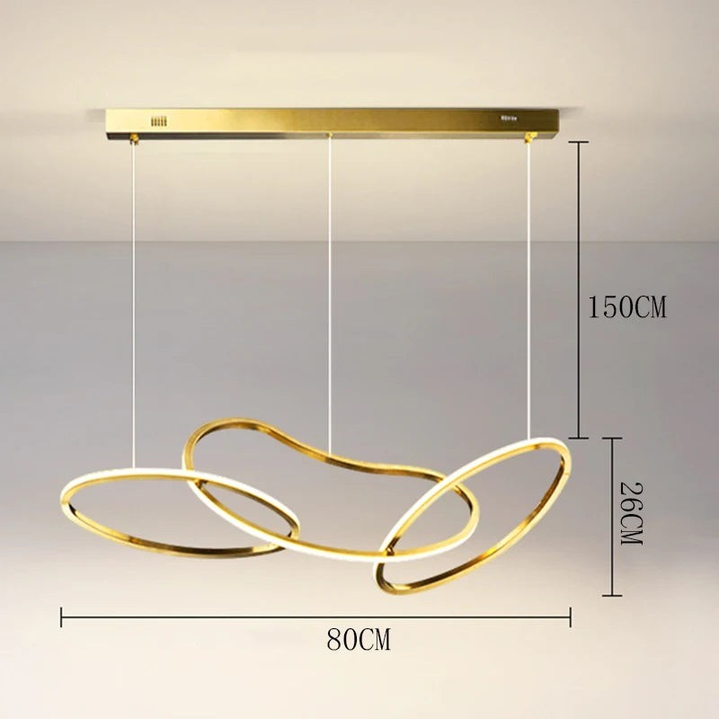Grande Suspension à Anneaux LED Dimmable – Modèle Orbina (DIMOREE)