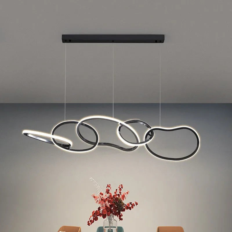 Grande Suspension à Anneaux LED Dimmable – Modèle Orbina (DIMOREE)