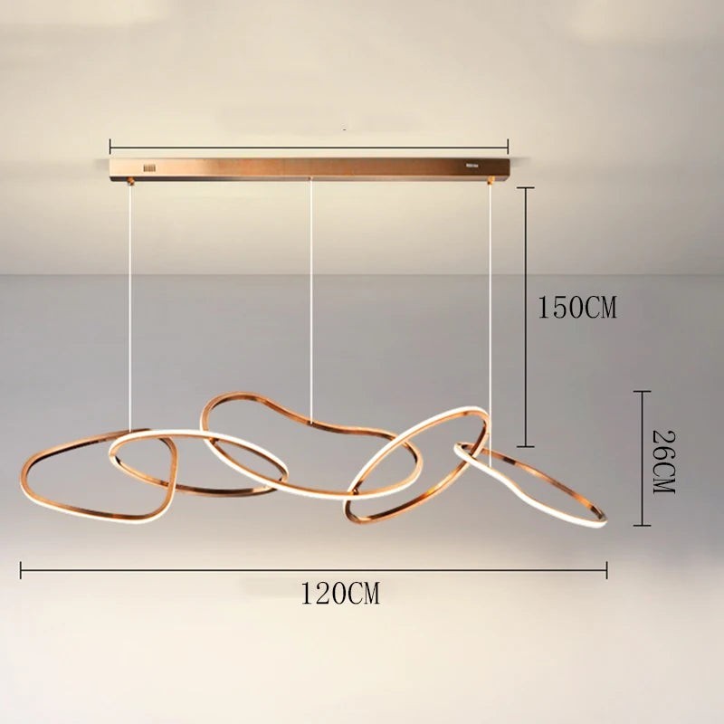 Grande Suspension à Anneaux LED Dimmable – Modèle Orbina (DIMOREE)