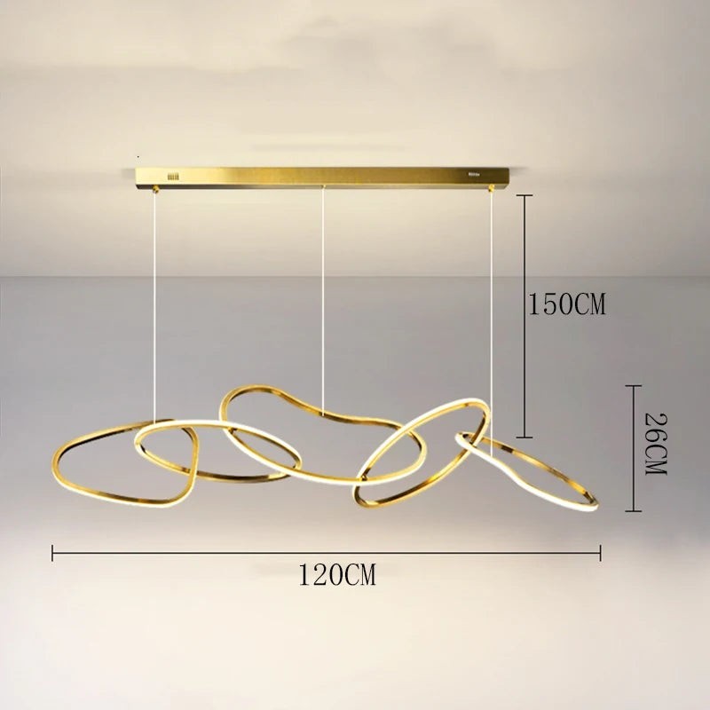 Grande Suspension à Anneaux LED Dimmable – Modèle Orbina (DIMOREE)