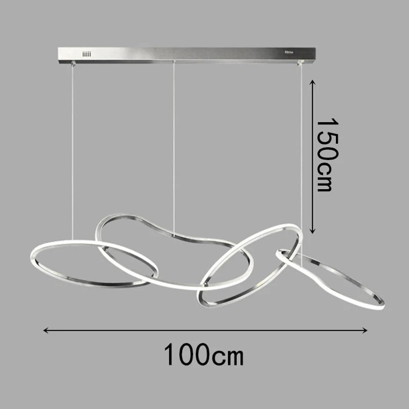 Grande Suspension à Anneaux LED Dimmable – Modèle Orbina (DIMOREE)