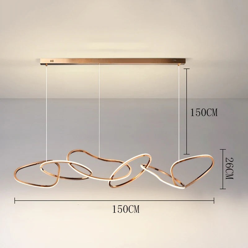 Grande Suspension à Anneaux LED Dimmable – Modèle Orbina (DIMOREE)